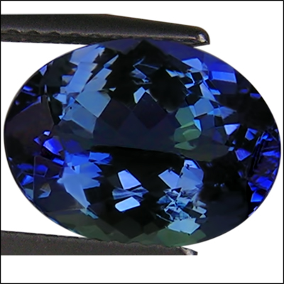 IGI Certified 4.08 ct AA+ IF Natural DBlock Tanzanite Oval Cut Deep 