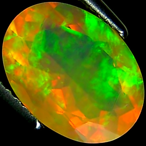 1.80 Ct Natural Ethiopian Faceted Opal Gemstone Play of Color Oval Cut