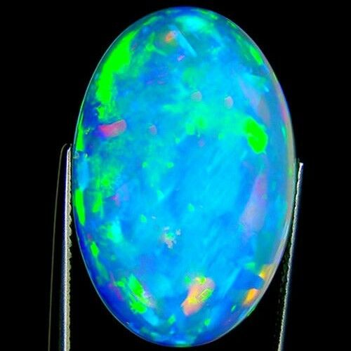 Natural Ethiopian Opal Smooth Oval Shaped Flat Back Cabochon /'I/' Measuring 10mm x 12mm 5mm Dome Height High Quality Gemstone Cab